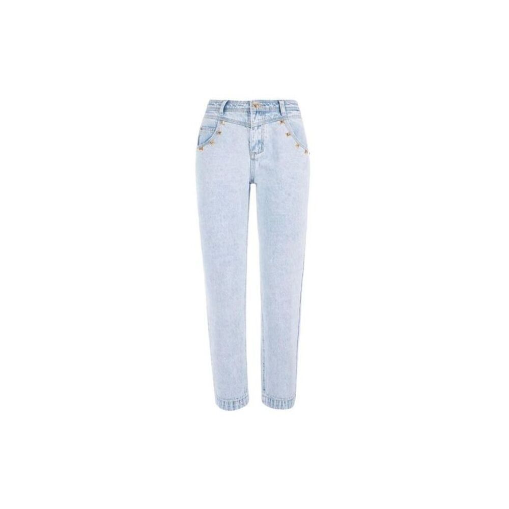 Yes Zee Blue Cotton Boyfriend Women's Jeans